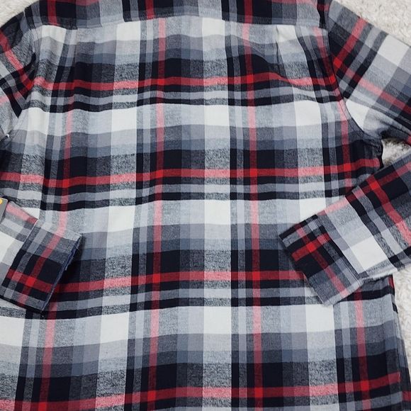 Lee Flannel Shirt Mens Medium Gray Plaid Warm Winter Button Up Long Sleeve - Picture 9 of 11